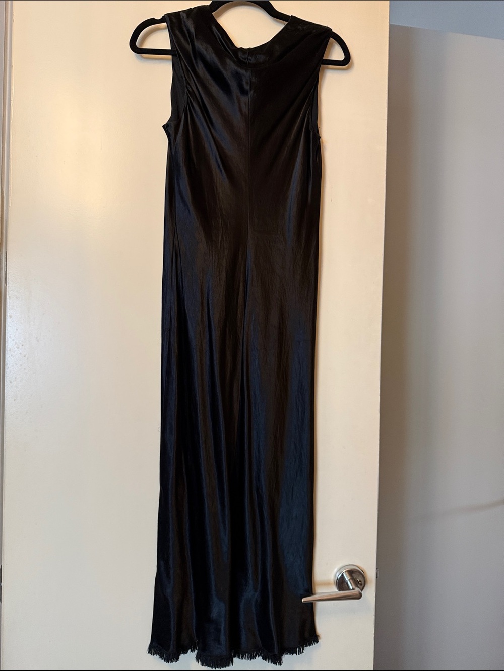Brand new w tags-The Row wanva Dress black silk bias cut dress with fringe hem - Picture 5 of 5